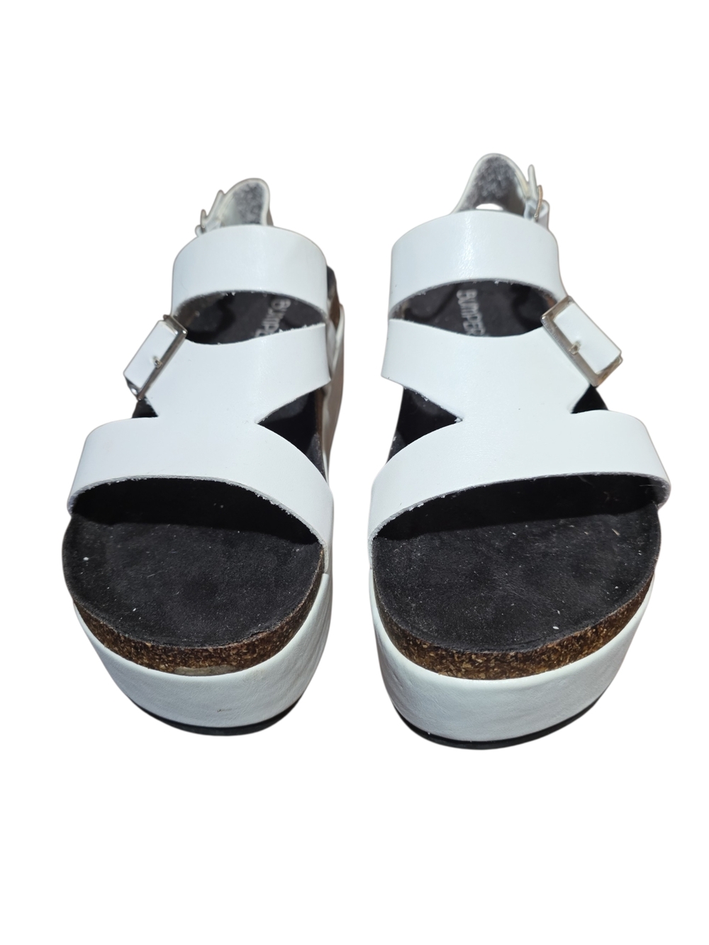 Bumper White Platform Sandal with Buckle Straps - Picture 8 of 9